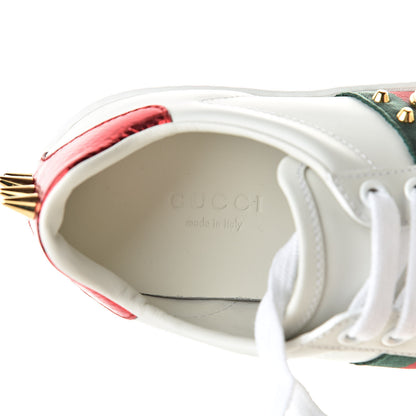 Gucci Calfskin Web Pearl Studded Womens Ace Sneakers 34 White 8 of 10