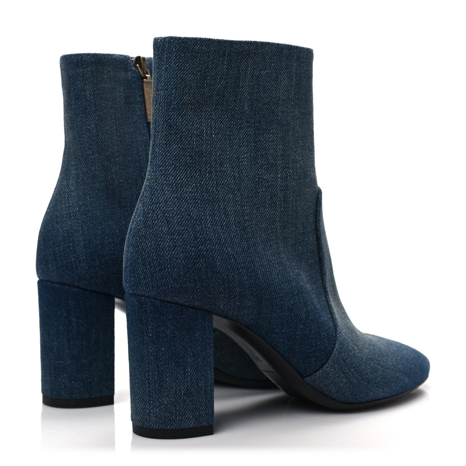 Saint Laurent Denim Lou 75 Ankle Zip Boots 36 Blue Jeans 4 of 7