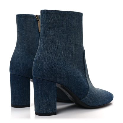 Saint Laurent Denim Lou 75 Ankle Zip Boots 36 Blue Jeans 4 of 7