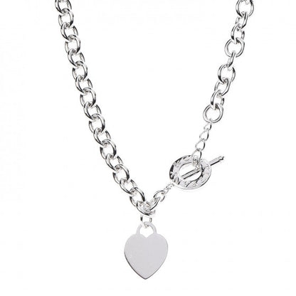 Tiffany Sterling Silver Heart Tag Toggle Necklace 1 of 8