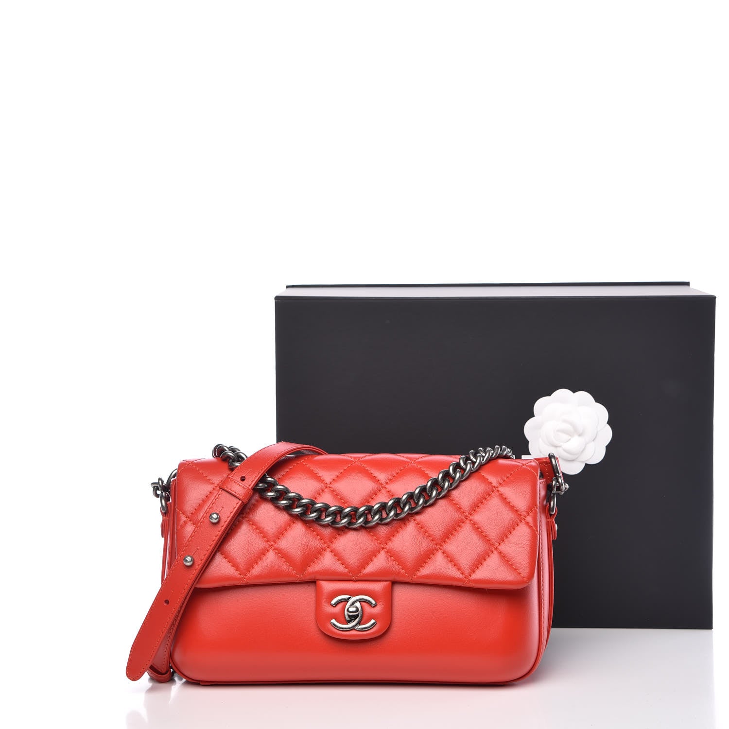 Chanel Calfskin Quilted Large Rock My Shoulder Flap Red 8 of 8
