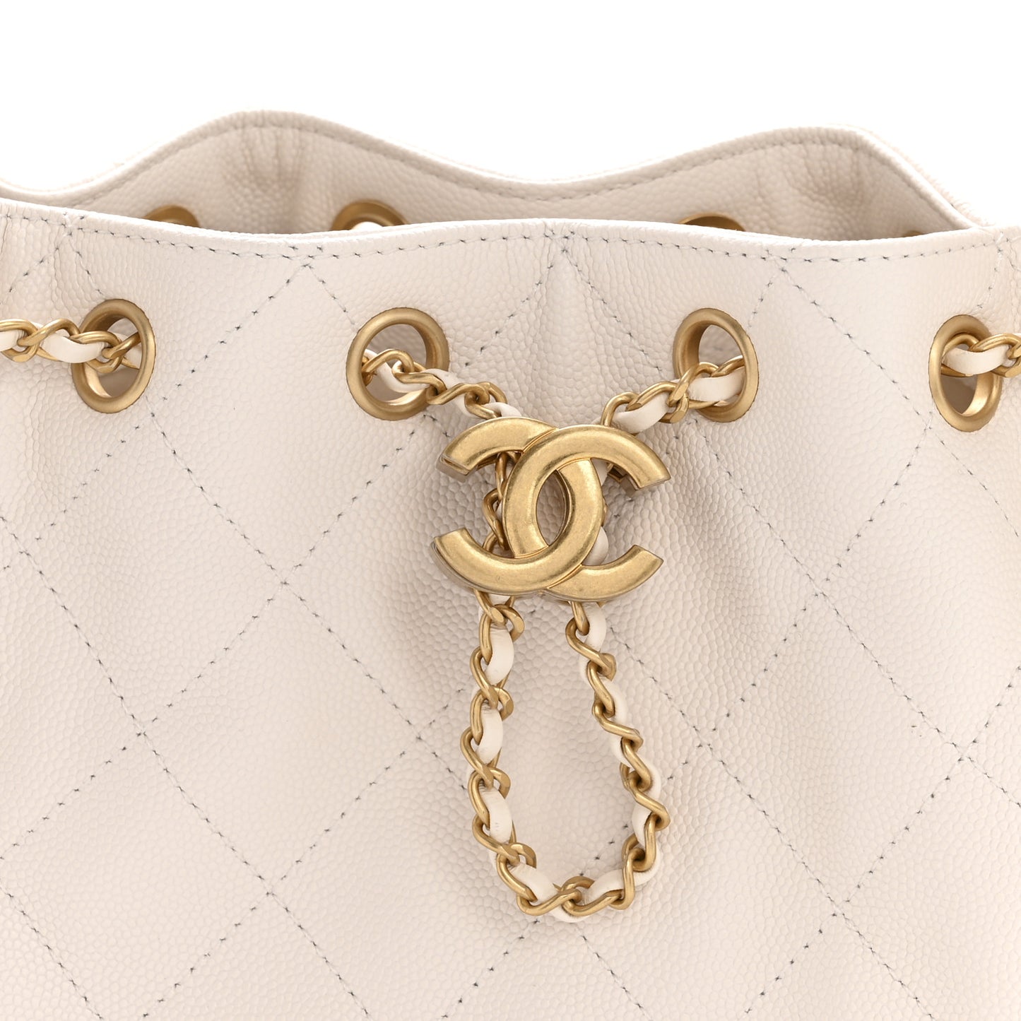 Caviar Quilted Mini Chanel 25 Handbag White