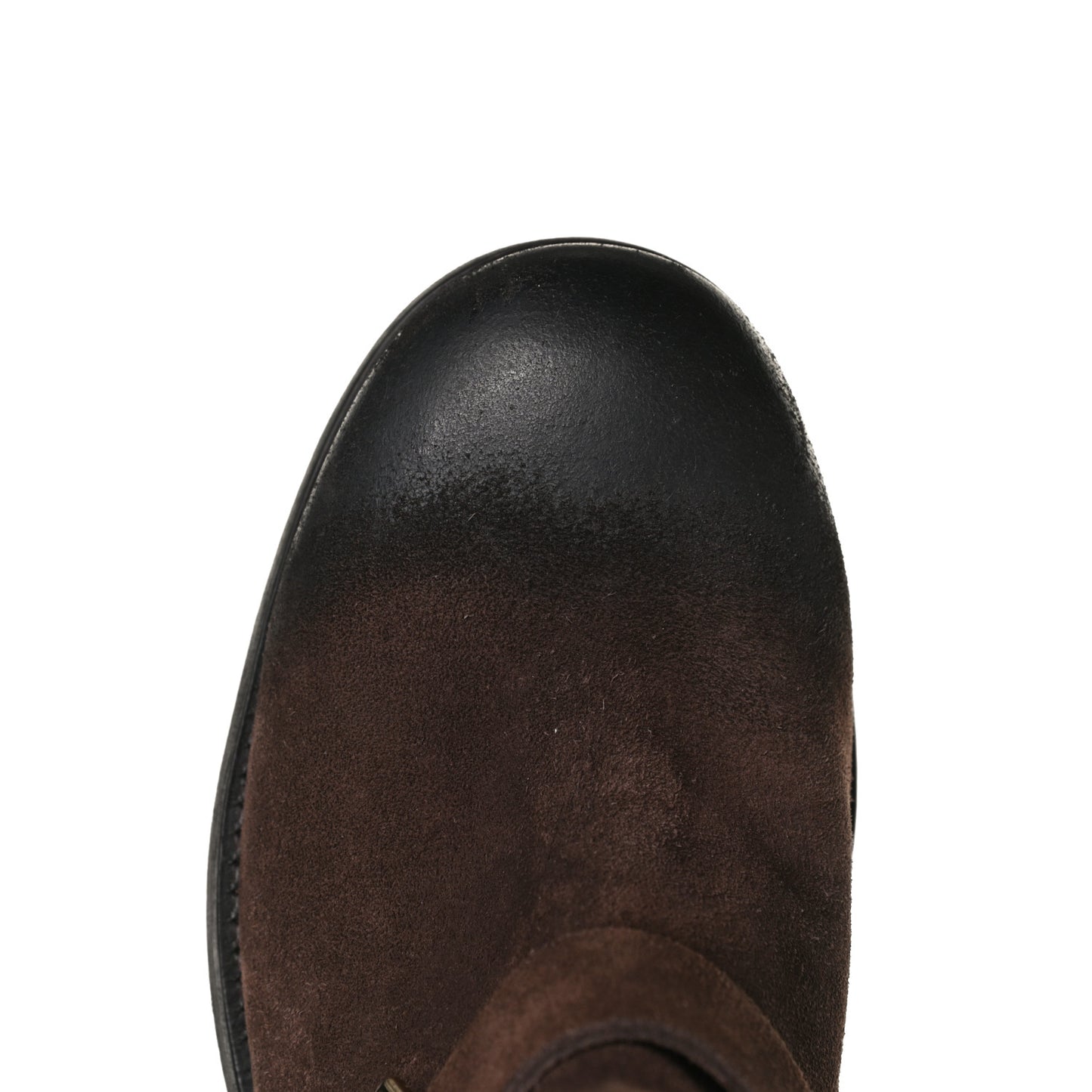 Distressed Waxed Suede Biker Boots 37 Brown
