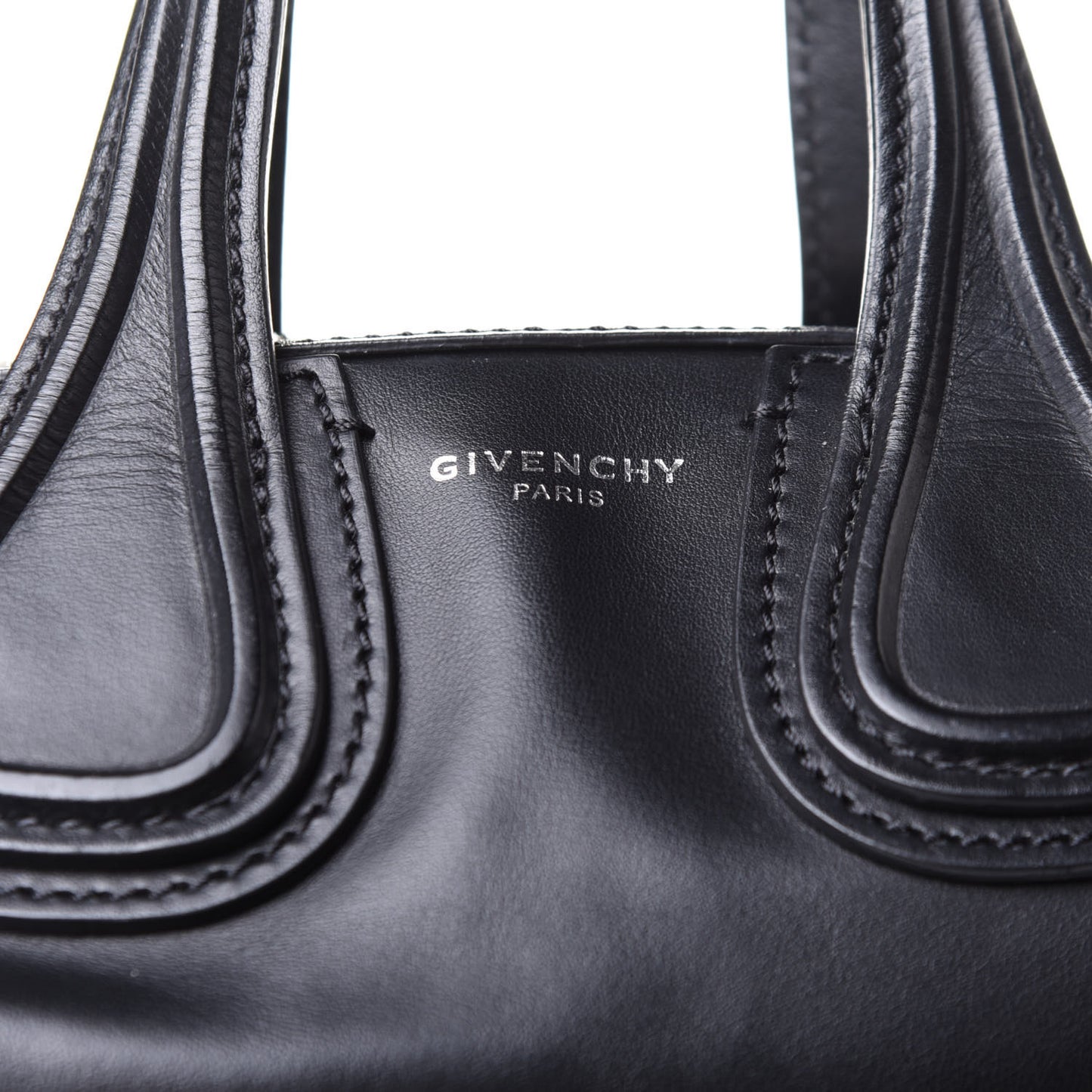 Waxed Calfskin Medium Nightingale Logo Strap Black