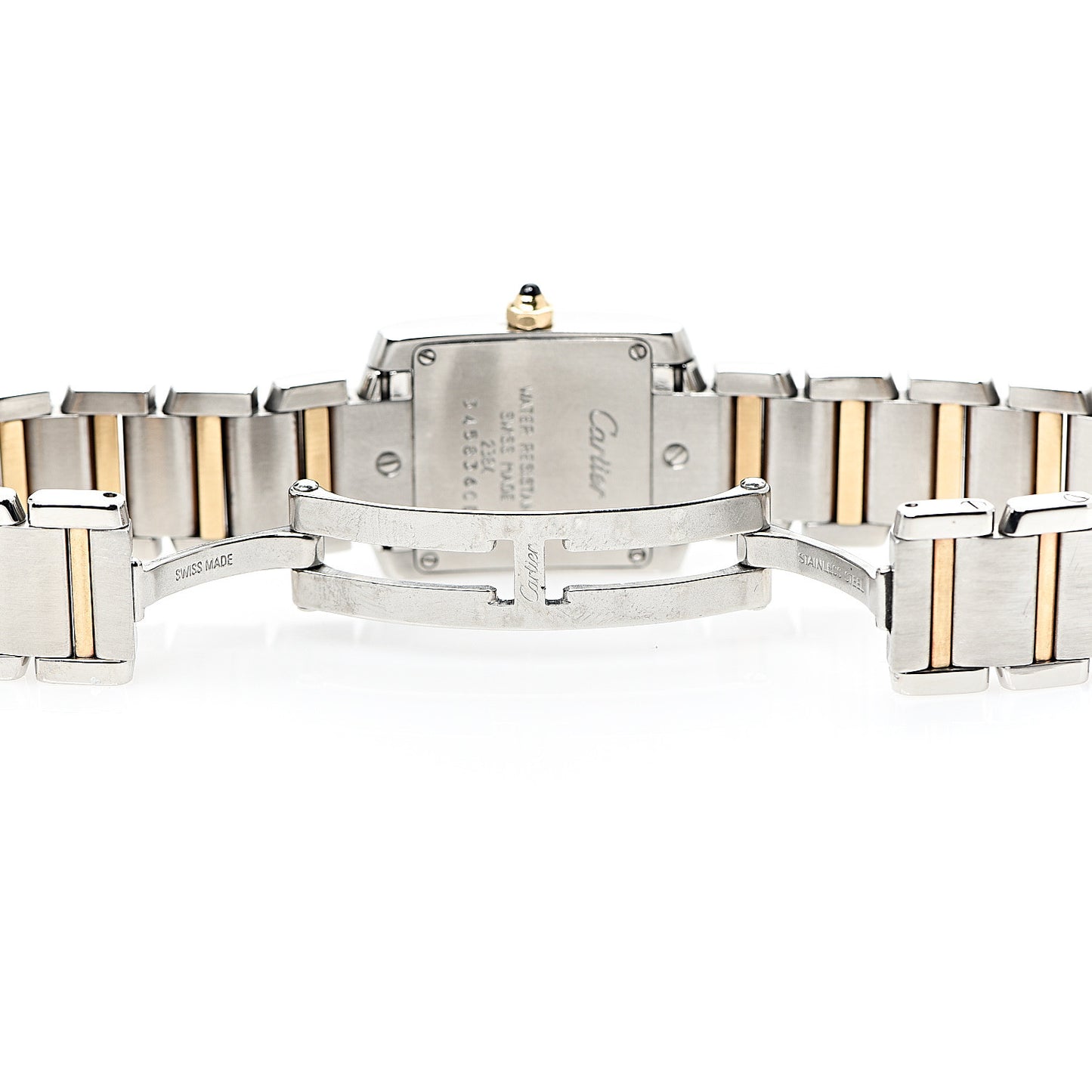 Stainless Steel 18K Yellow Gold 20mm Tank Francaise Quartz Watch