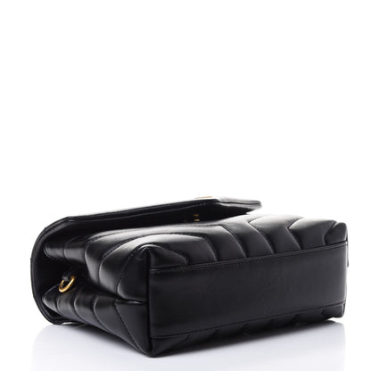 Saint Laurent Calfskin Y Quilted Monogram Toy Loulou Crossbody Bag Black 3 of 4