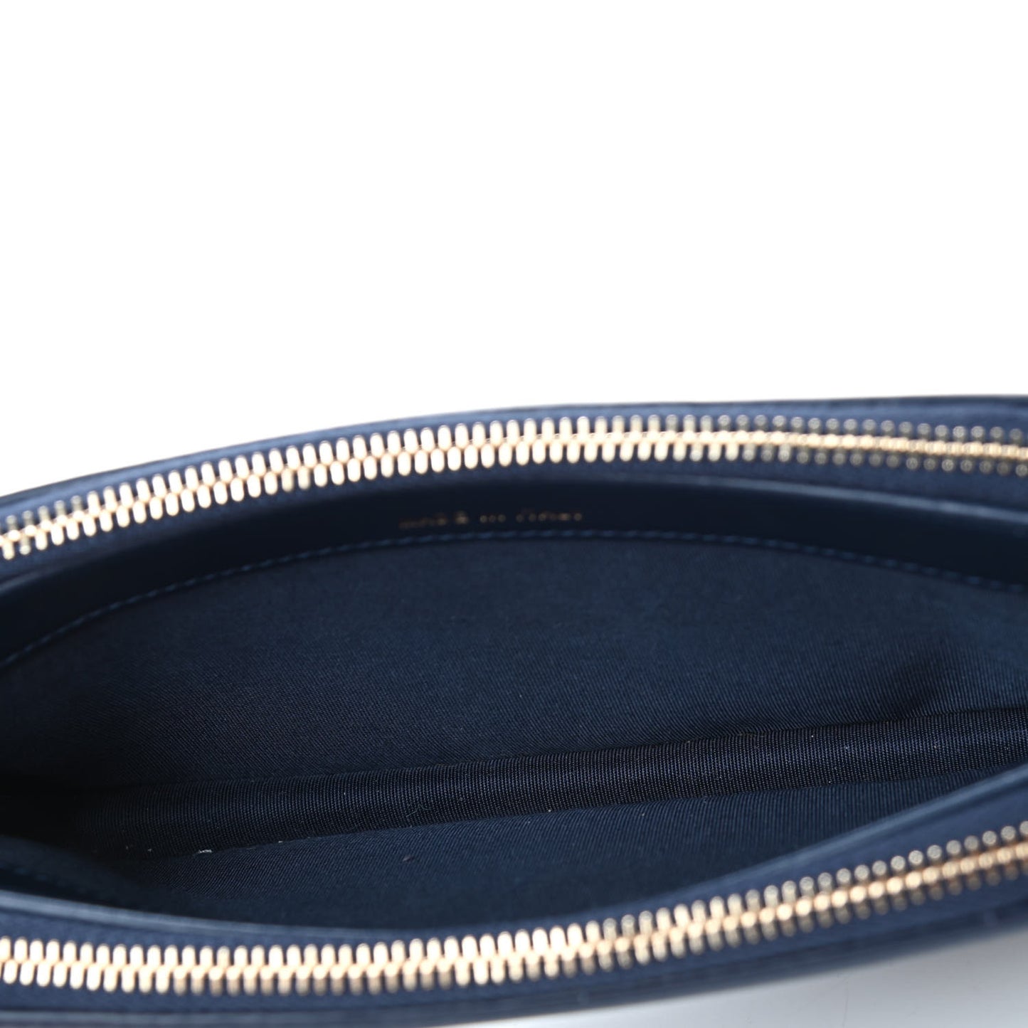 Caviar Quilted CC Filigree Clutch With Chain Navy