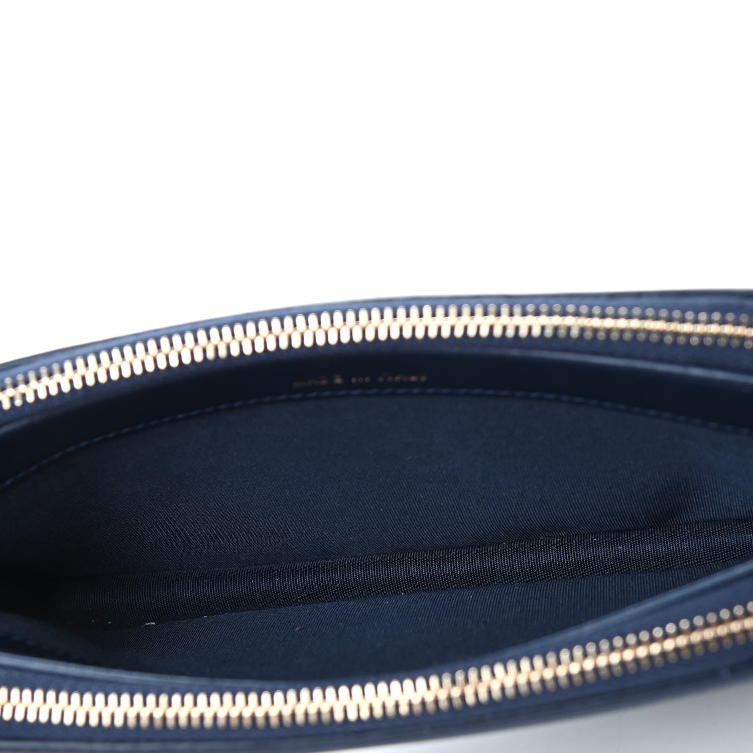 Chanel Caviar Quilted CC Filigree Clutch With Chain Navy 4 of 4