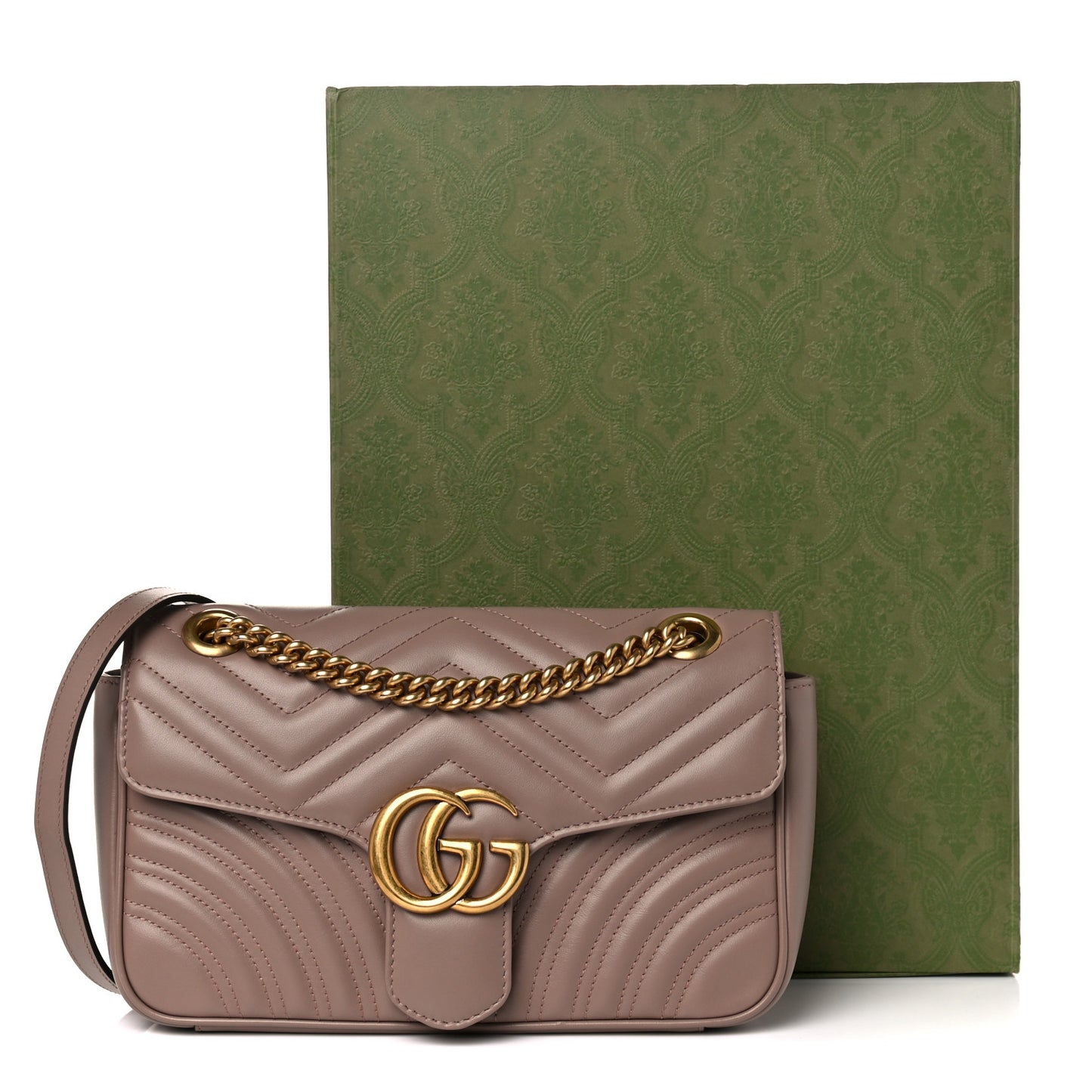 Calfskin Matelasse Small GG Marmont Shoulder Bag Porcelain Rose