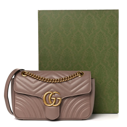Gucci Calfskin Matelasse Small GG Marmont Shoulder Bag Porcelain Rose 10 of 10
