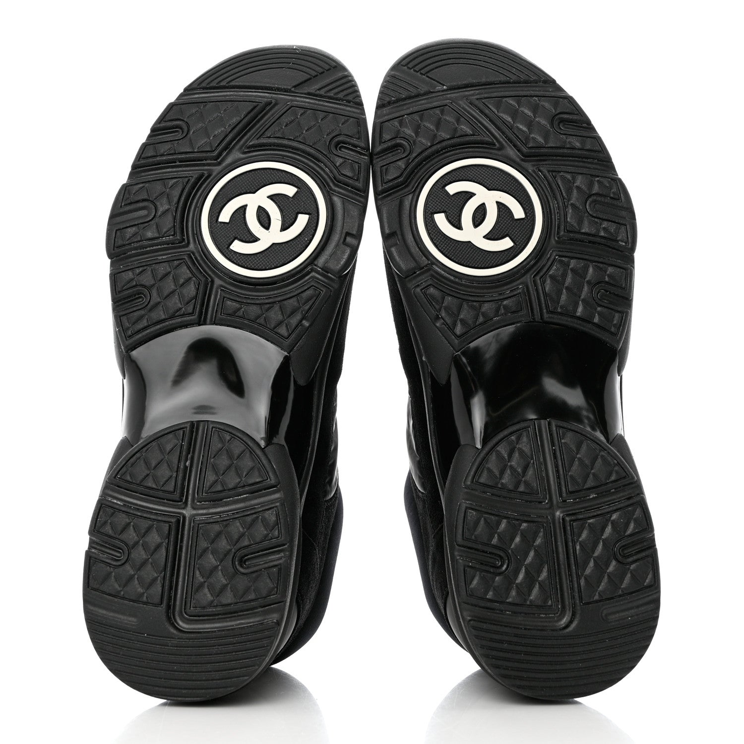 Chanel Mixed Fibers Calfskin Suede CC Sneakers 40.5 Black 5 of 9