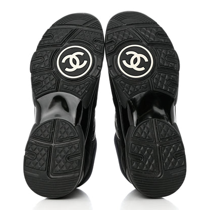 Chanel Mixed Fibers Calfskin Suede CC Sneakers 40.5 Black 5 of 9