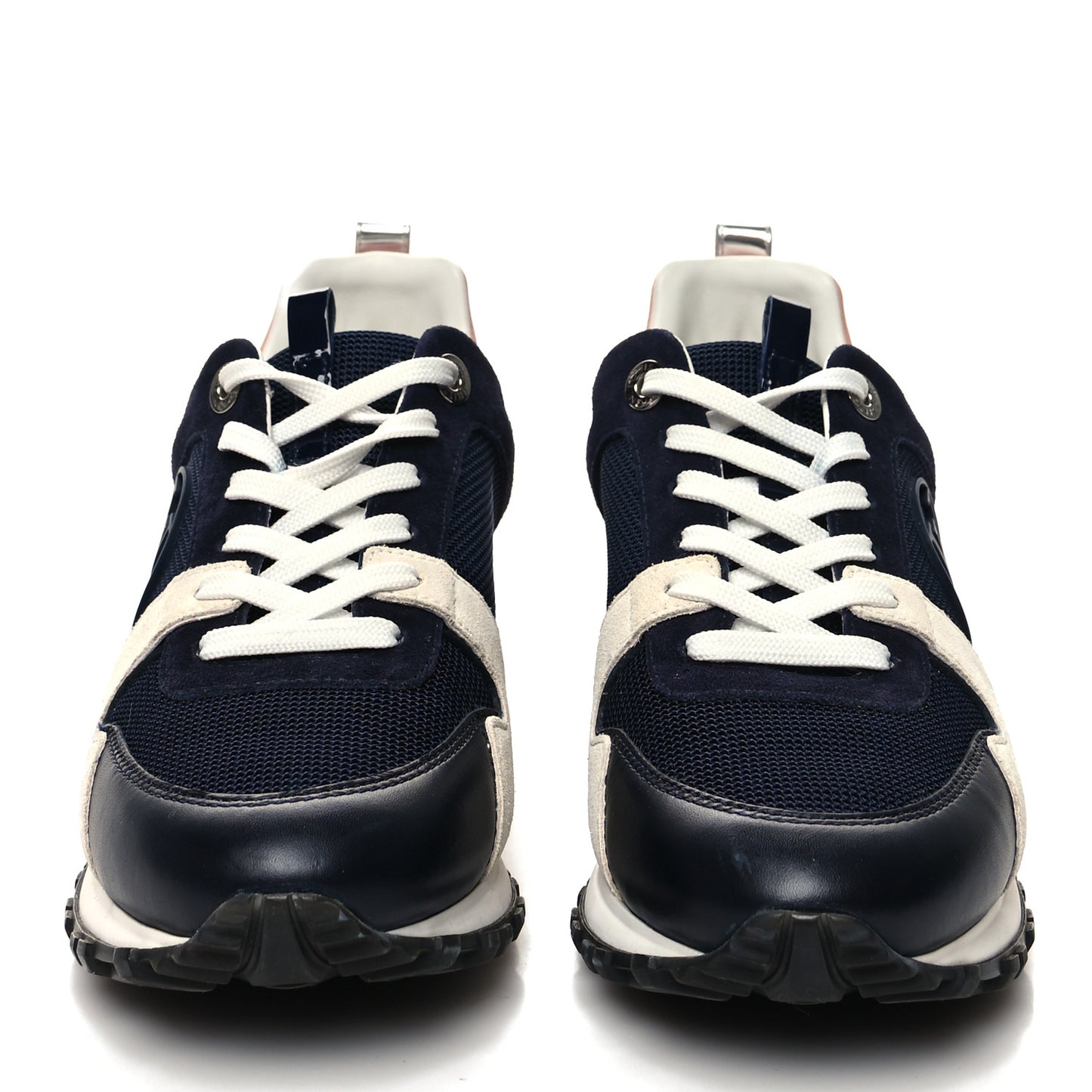 Suede Calfskin Run Away Sneakers 37 Blue Pink White