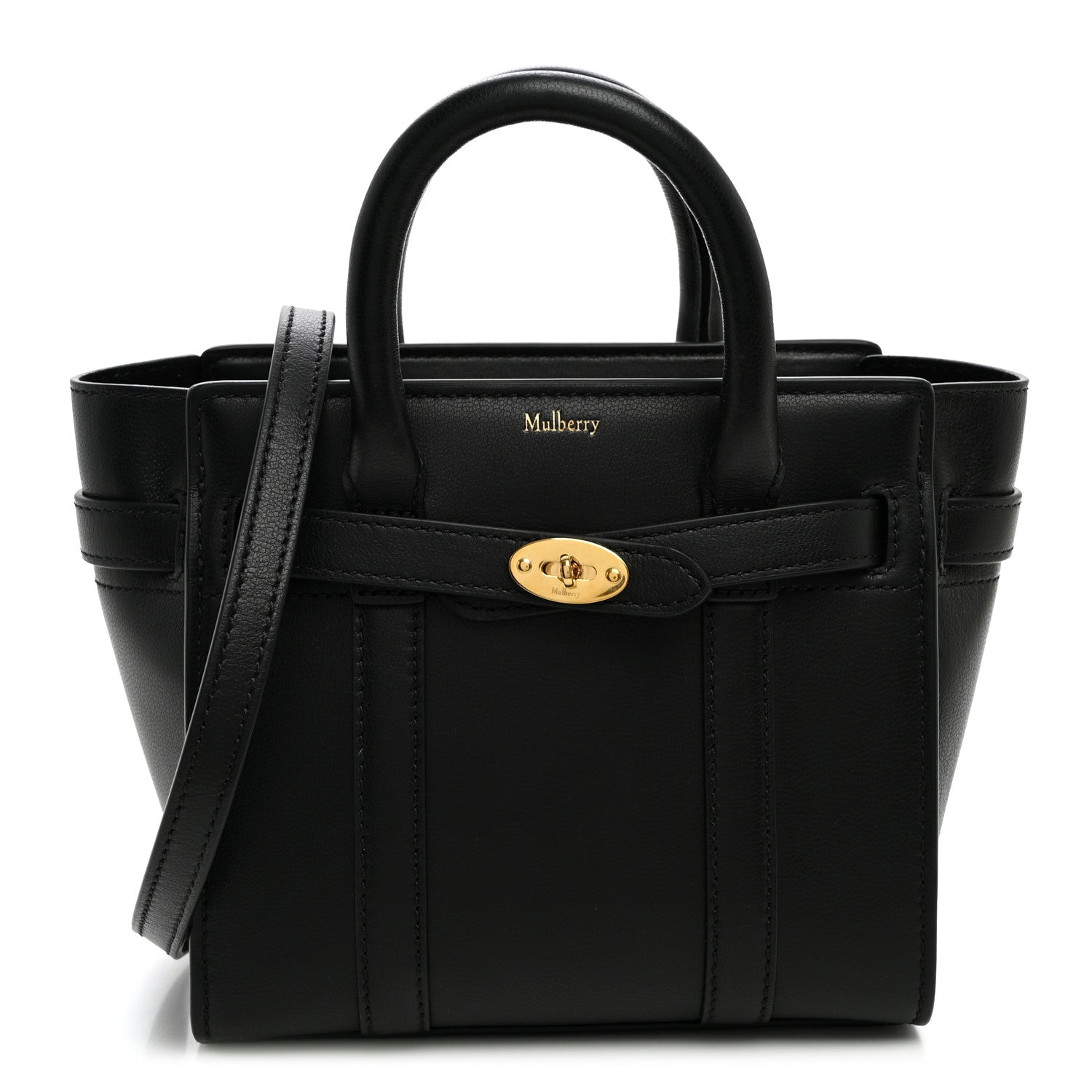 Mulberry Silky Calfskin Micro Bayswater Zip Tote Black 1 of 9