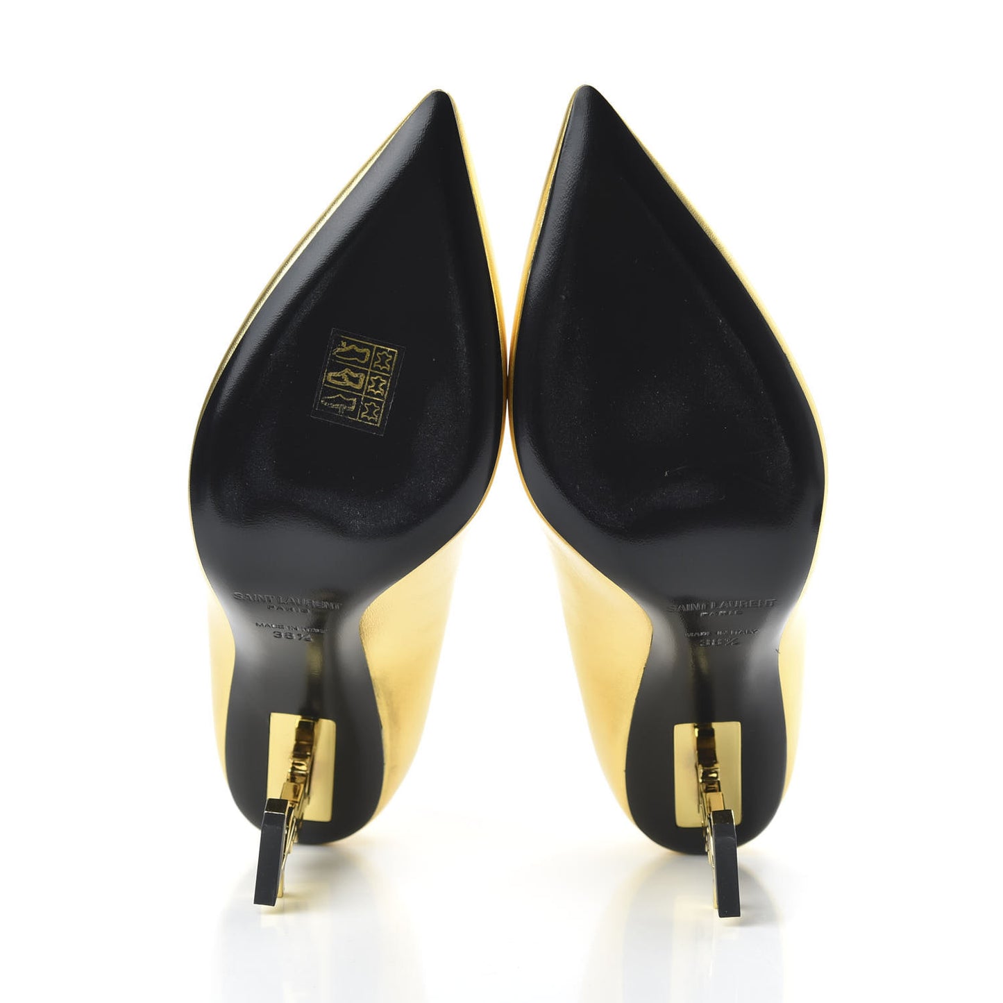 Calfskin Opyum 85 Pumps 38.5 Gold