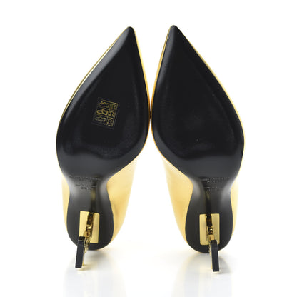 Saint Laurent Calfskin Opyum 85 Pumps 38.5 Gold 5 of 9