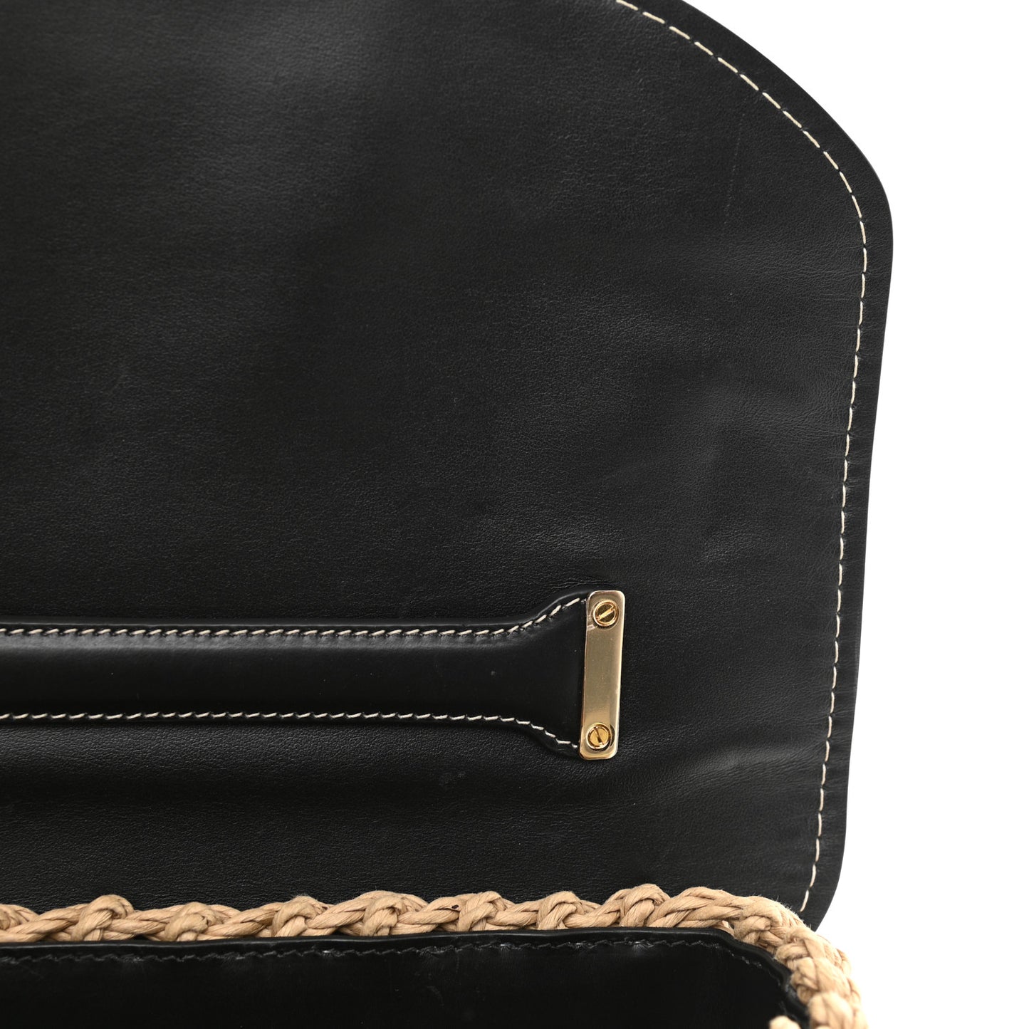 Calfskin Wicker Margot Top Handle Satchel Black