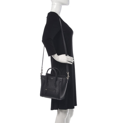 Celine Drummed Calfskin Nano Luggage Black 2 of 11