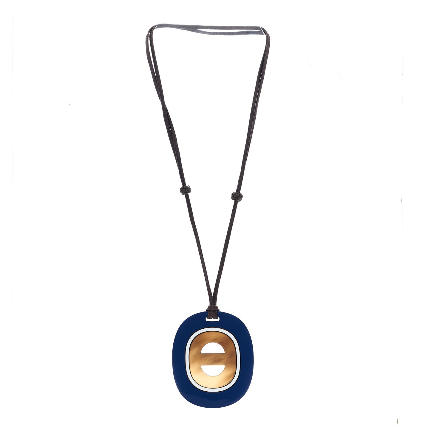 Lacquered Buffalo Horn Fidelio Pendant Necklace