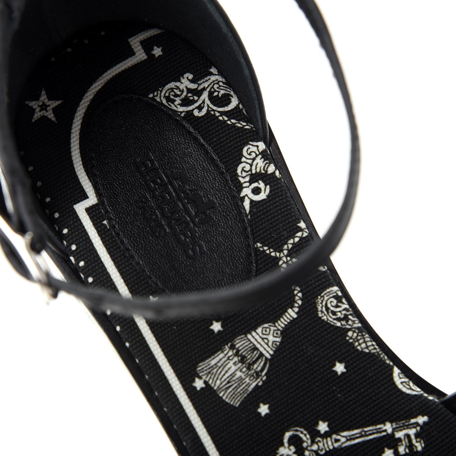 Hermes Calfskin Santorini Sandals 38 Black 8 of 11