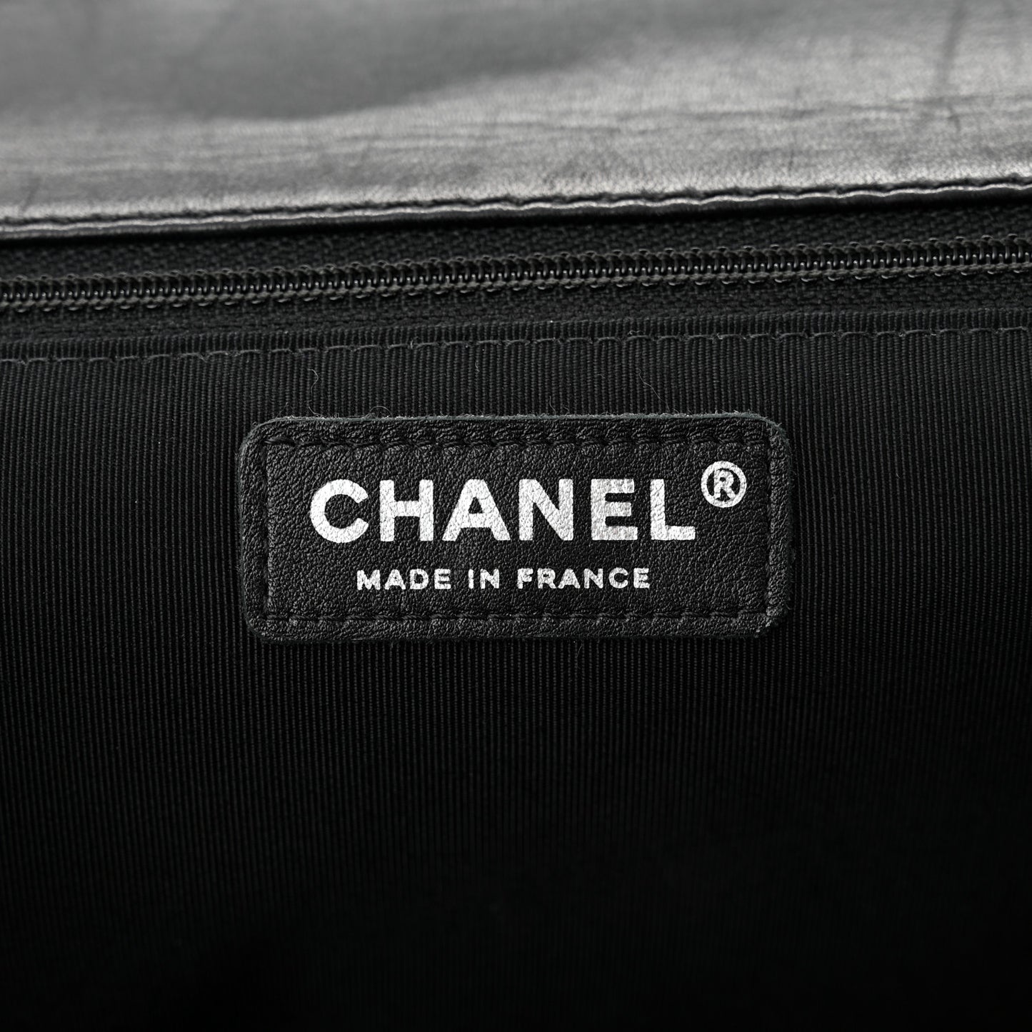 Lambskin Chevron Quilted Single Flap Black