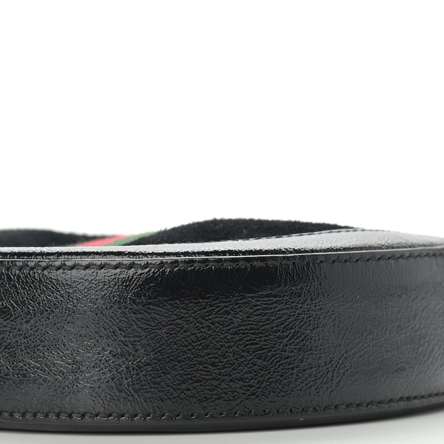 Gucci Suede Patent Web Mini Ophidia Round Shoulder Bag Black 9 of 10