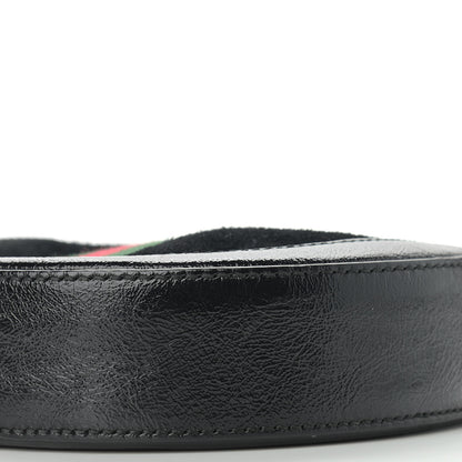 Gucci Suede Patent Web Mini Ophidia Round Shoulder Bag Black 9 of 10