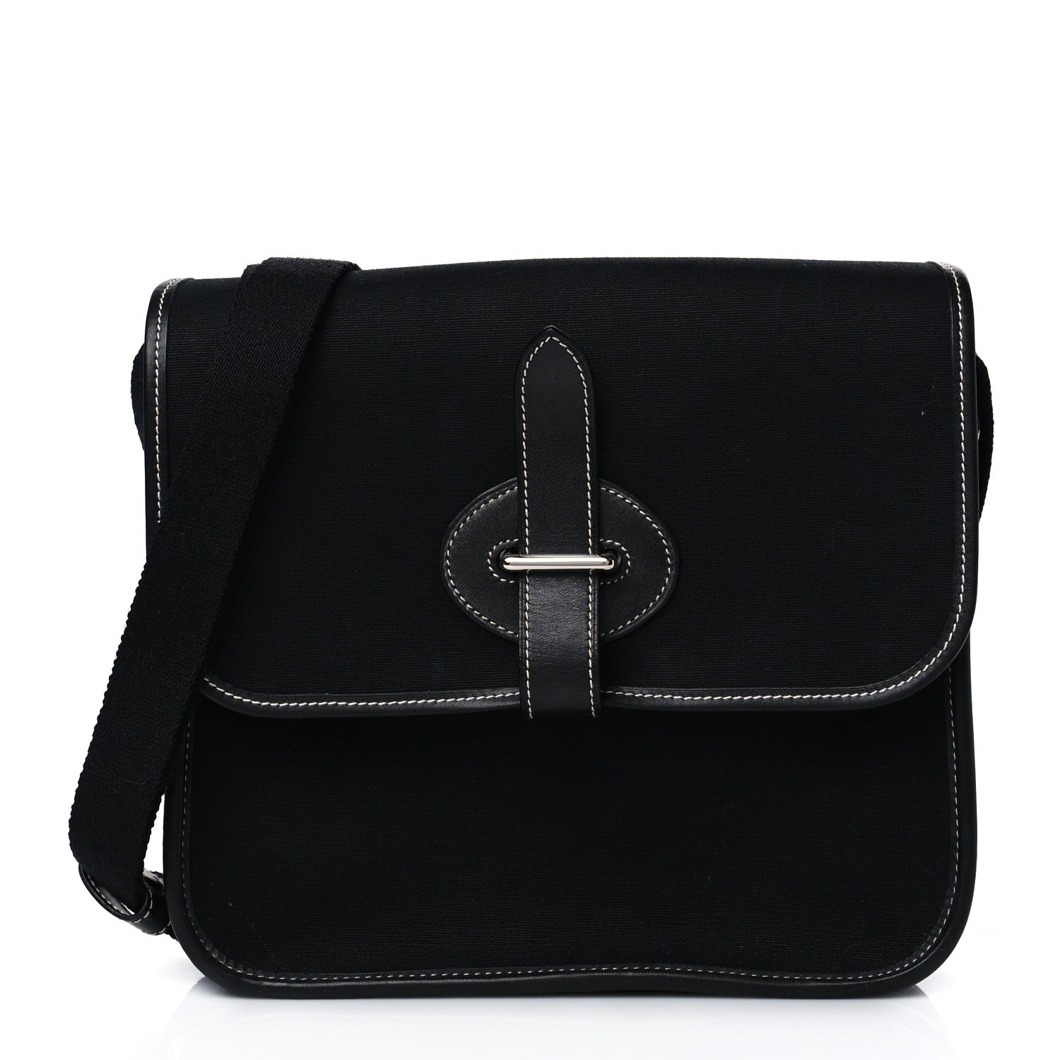 Hermes Toile Officier Mini Buenaventura Messenger Black 1 of 9