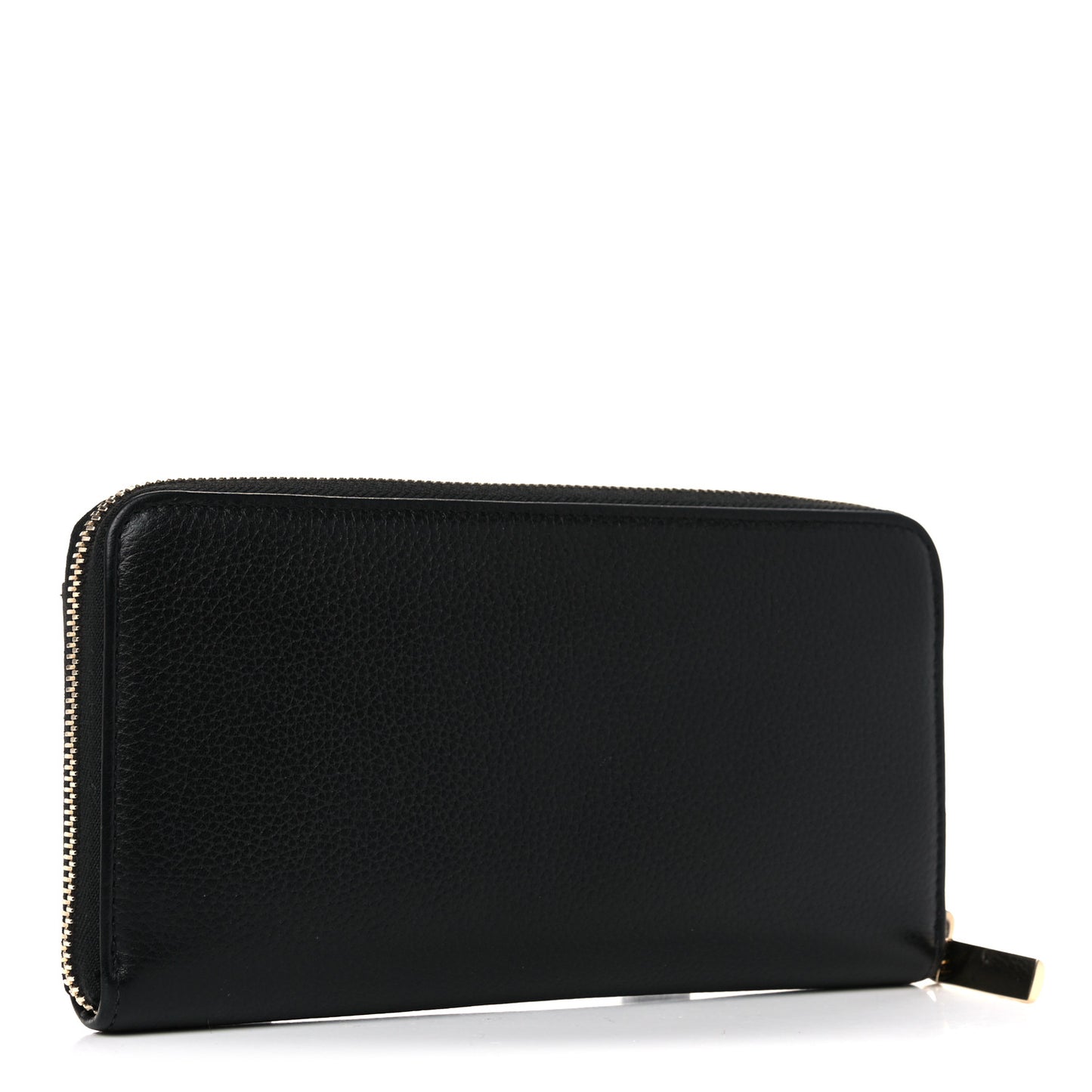 Grained Calfskin Neo Executive Zip Around Wallet Black