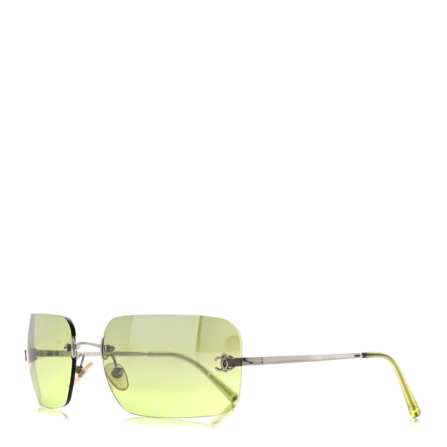 Chanel Crystal CC Logo Sunglasses 4017-D Green 1 of 7