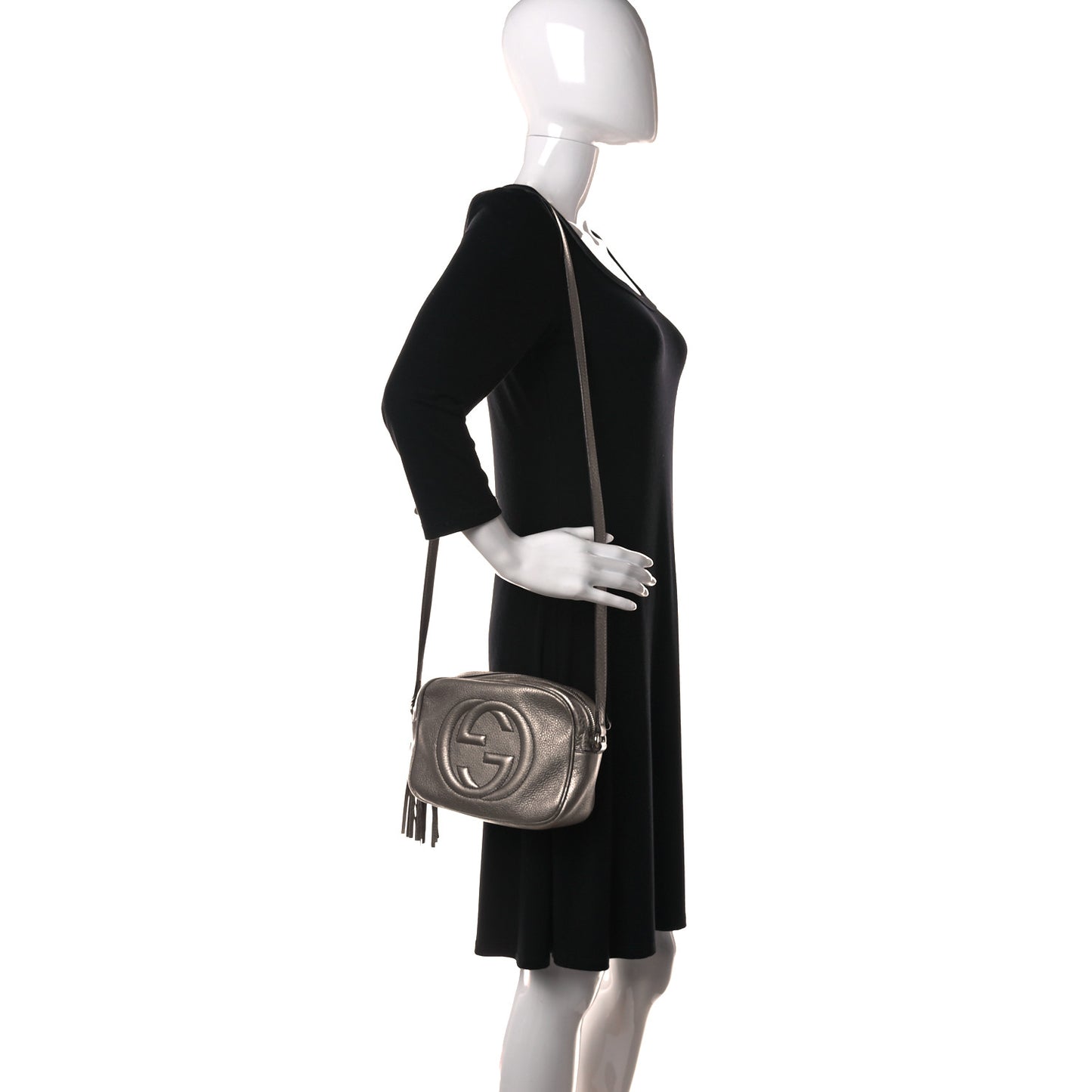 Metallic Cellarius Calfskin Small Soho Disco Bag Sasso