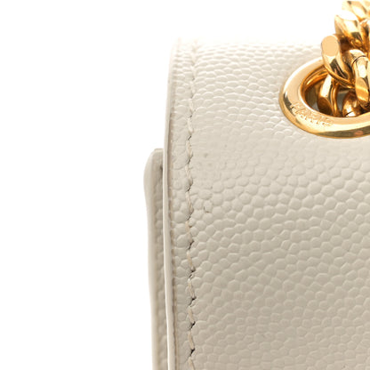 Saint Laurent Grain De Poudre Calfskin Medium Classic Monogram Kate Tassel Satchel Crema Soft 14 of 15