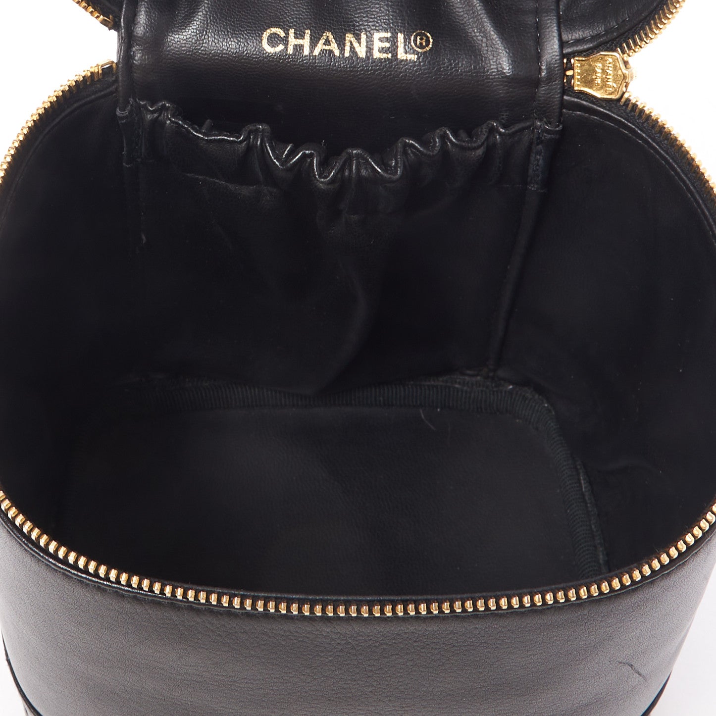 Chanel Lambskin Vanity Cosmetic Case Black 6 of 8