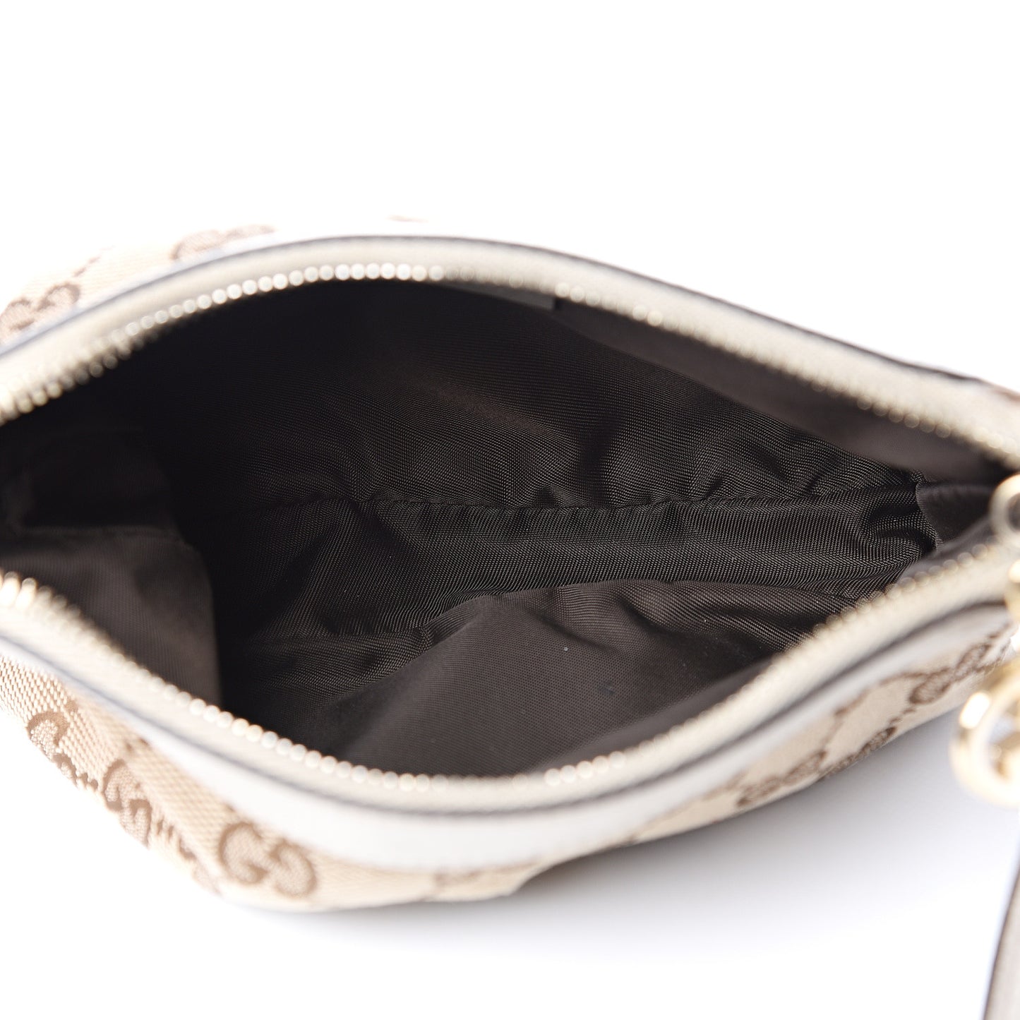 Monogram GG Heart Charm Crossbody Pochette White