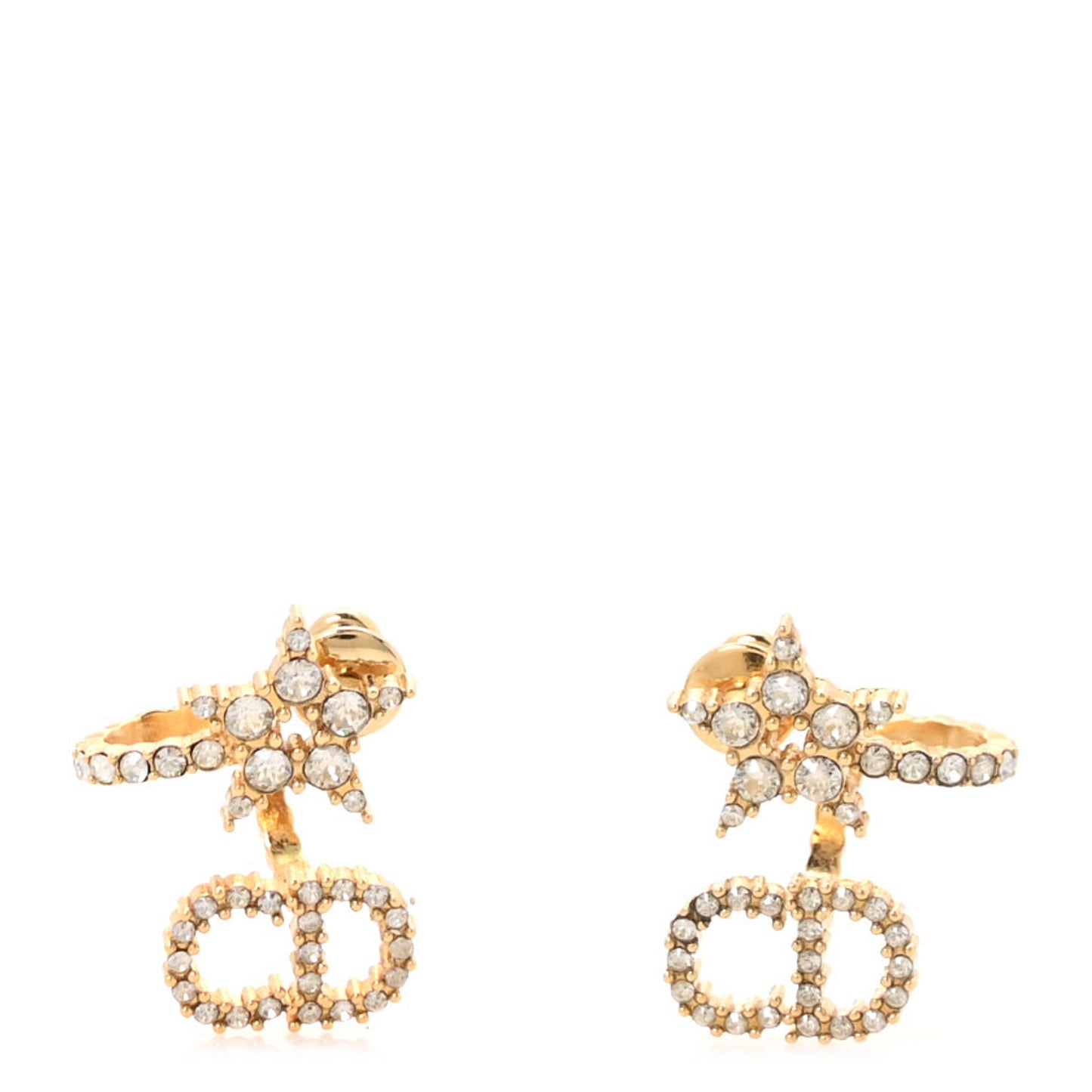Crystal Clair D Lune Wrap Around Earrings Gold