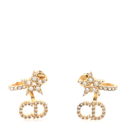 Christian Dior Crystal Clair D Lune Wrap Around Earrings Gold 1 of 5