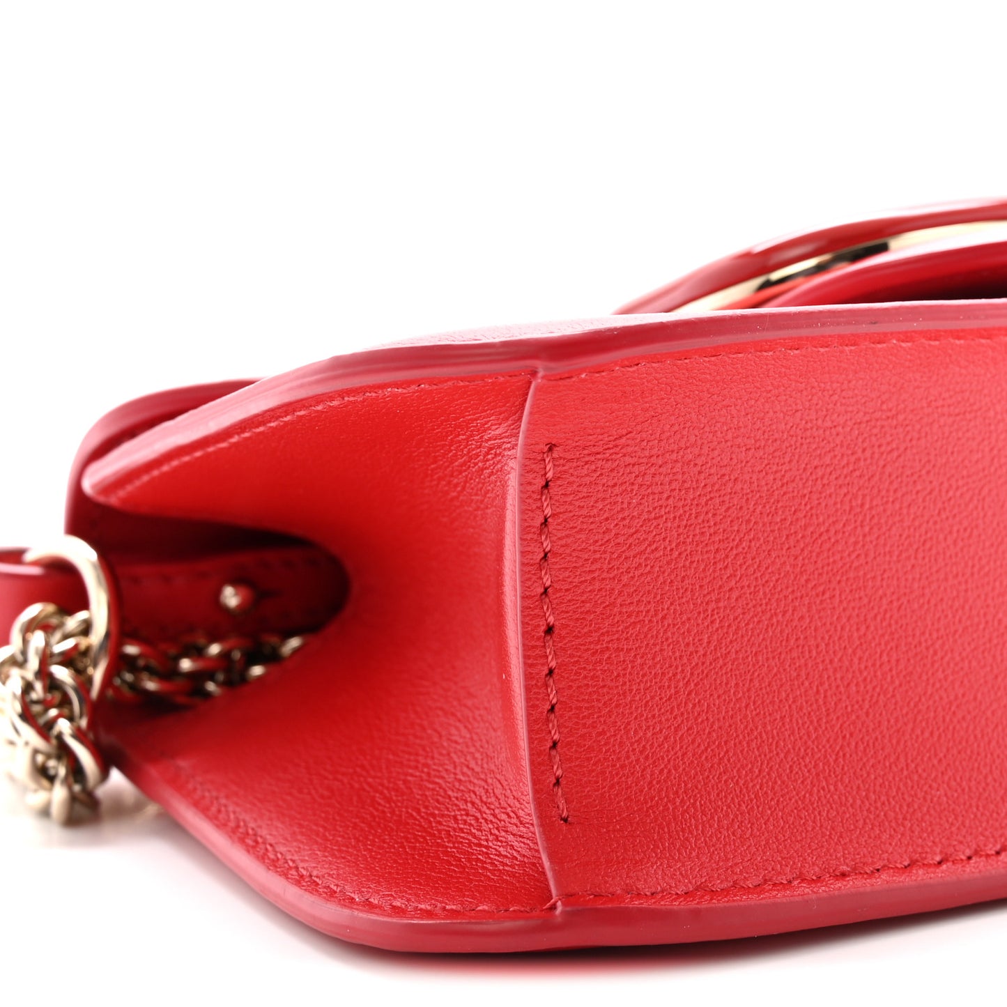 Calfskin Enamel Vlogo Small Loco Shoulder Bag Rouge Pur