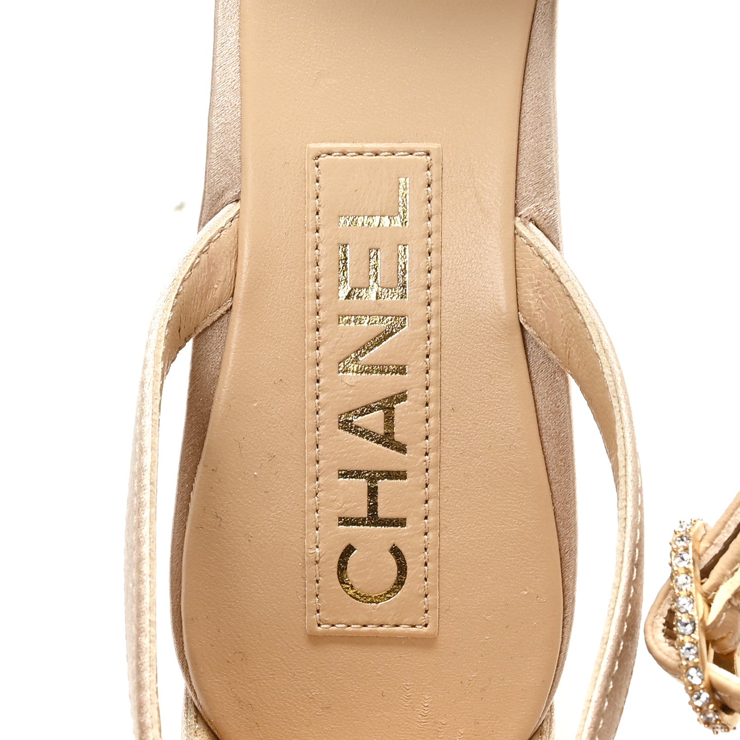 Chanel Satin Pearl Crystal Bow Pumps 40 Light Beige 8 of 10