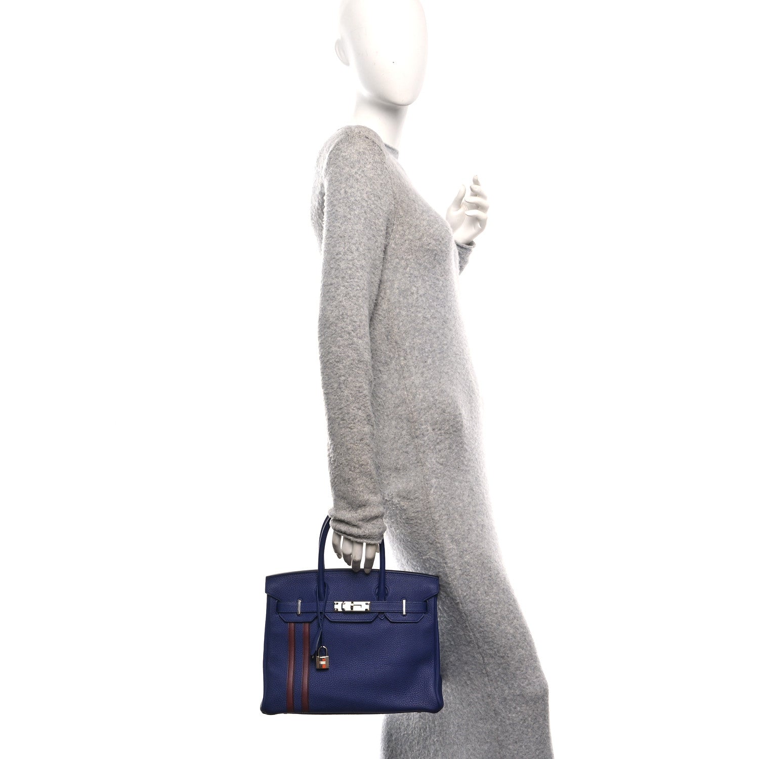 Hermes Togo Swift Officier Birkin 30 Bleu Encre Rouge H 2 of 13