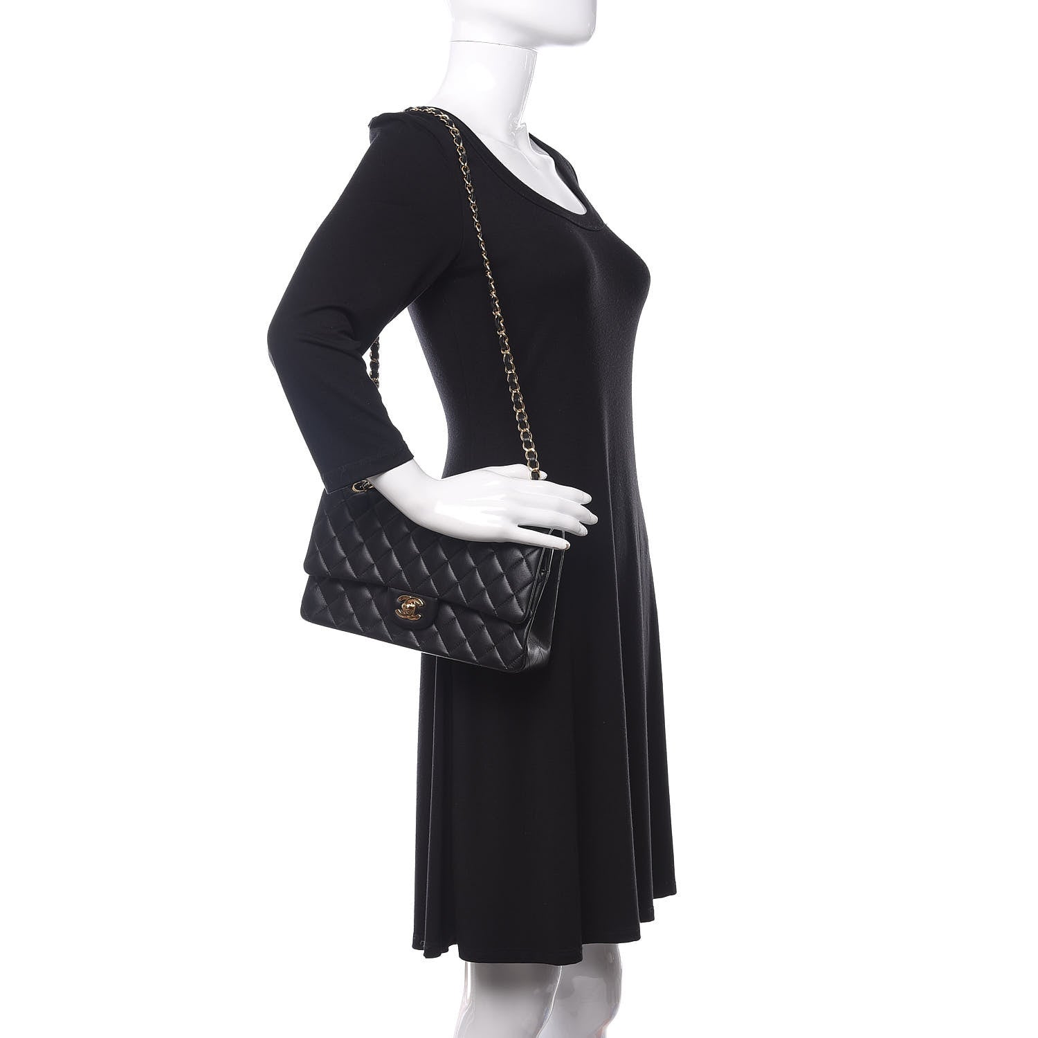 Chanel Lambskin Quilted Medium Double Flap Black 2 of 11