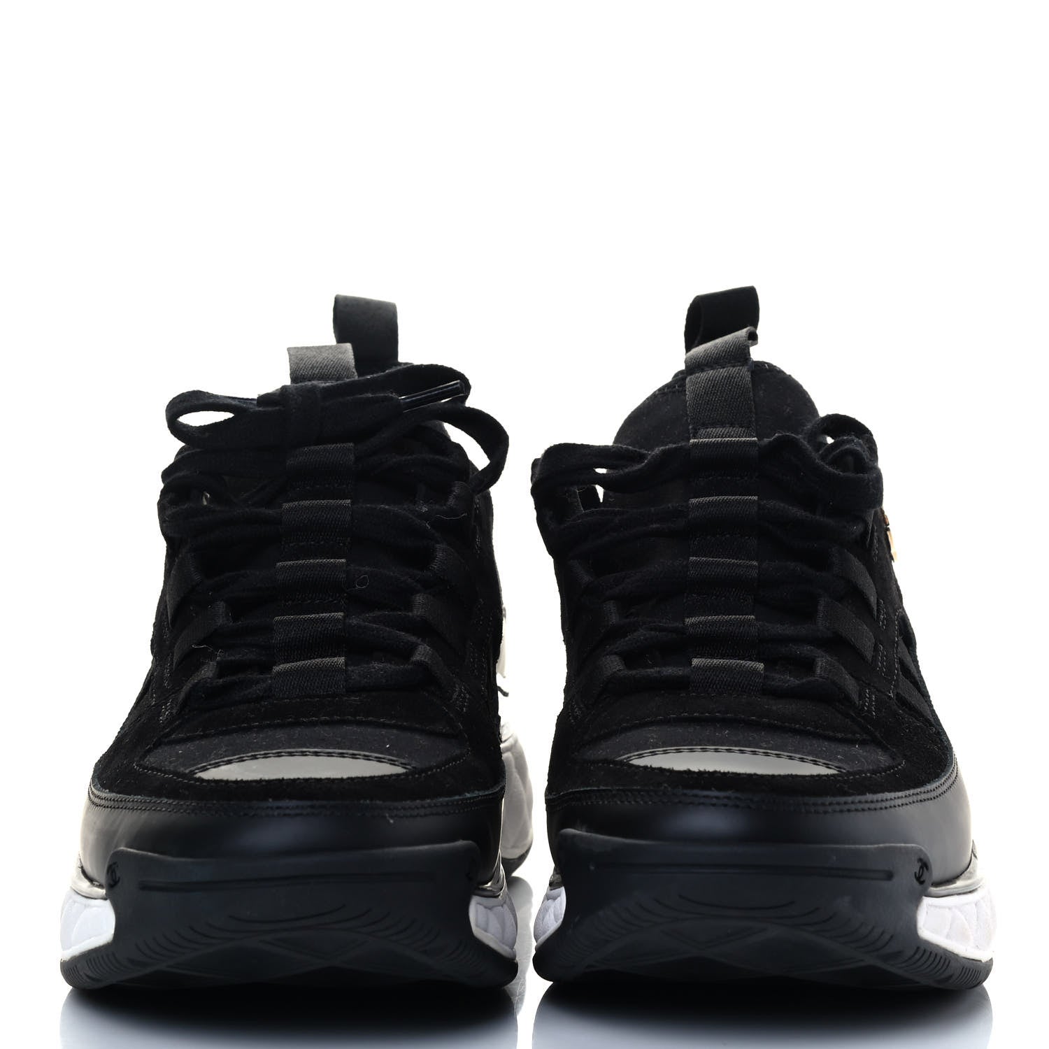 Chanel Velvet Calfskin Mixed Fibers CC Sneakers 39 Black 2 of 7