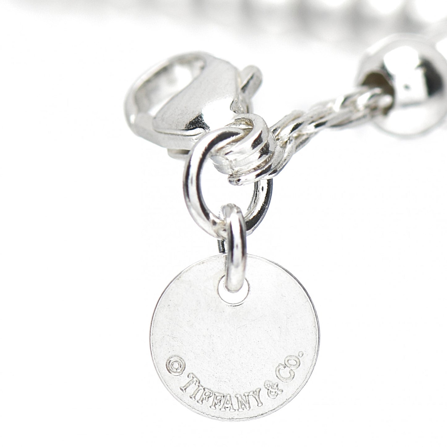 Sterling Silver 4mm Mom Heart Tag Bead Bracelet