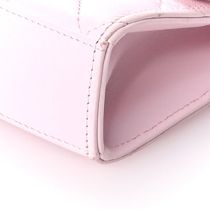 Chanel Lambskin Quilted Top Handle Clutch With Chain Light Pink 11 of 12
