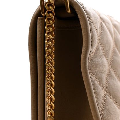 Saint Laurent Lambskin Quilted Mini Becky Chain Bag Dark Beige 13 of 15