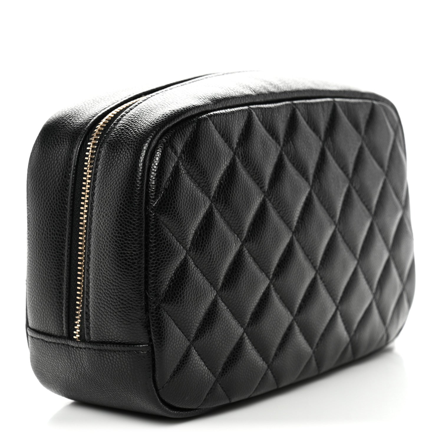 Chanel Caviar Quilted Medium Curvy Pouch Cosmetic Case Black 3 of 7