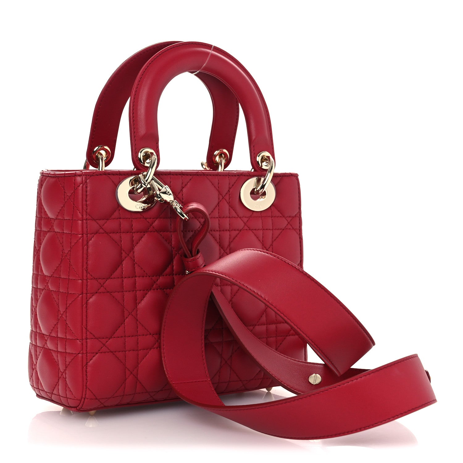 Christian Dior Lambskin Cannage Small My ABCDior Lady Dior Red 3 of 11