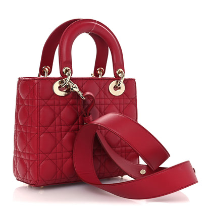 Christian Dior Lambskin Cannage Small My ABCDior Lady Dior Red 3 of 11