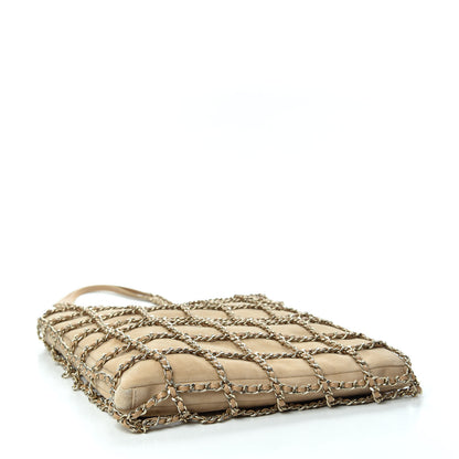 Chanel Suede Goatskin Large Shopping Chain Tote Beige 4 of 9