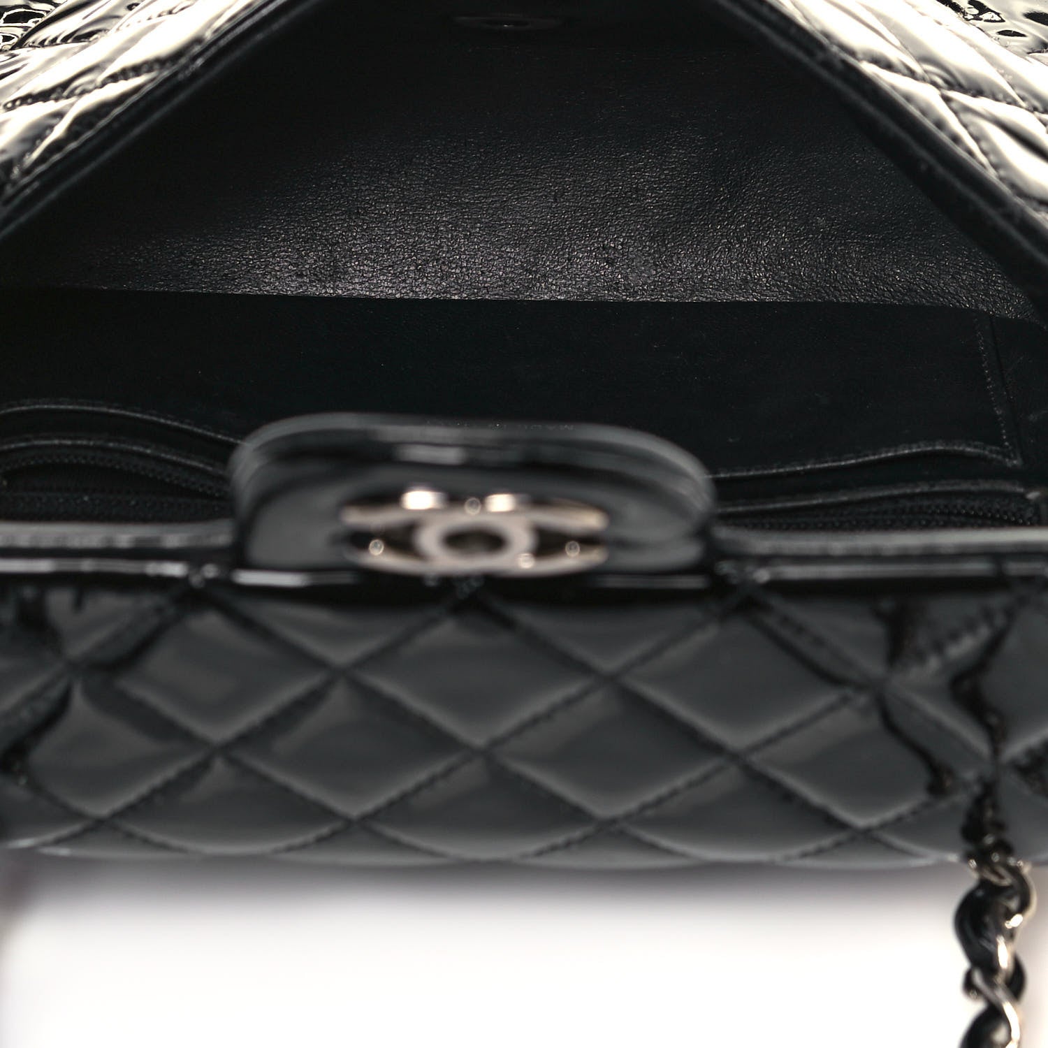 Chanel Patent Calfskin Quilted Mini Rectangular Flap Black 5 of 13