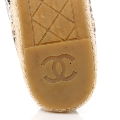 Chanel Grained Calfskin CC Espadrilles 36 Navy Black 6 of 11